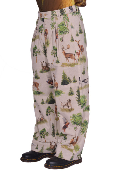 BLESS N°74 ULTRA WIDE PLEATED TROUSERS FOREST ANIMALS SS25 | DOSHABURI Shop