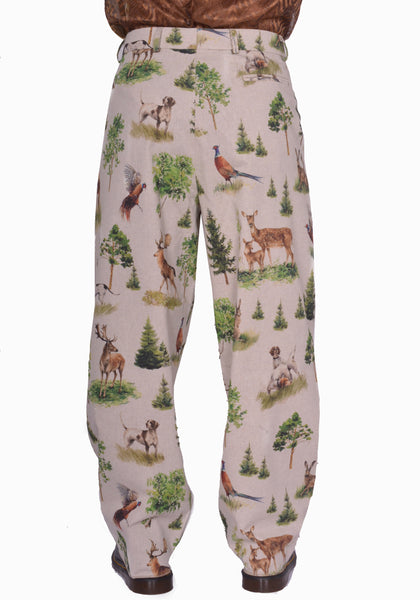 BLESS N°74 ULTRA WIDE PLEATED TROUSERS FOREST ANIMALS SS25 | DOSHABURI Shop