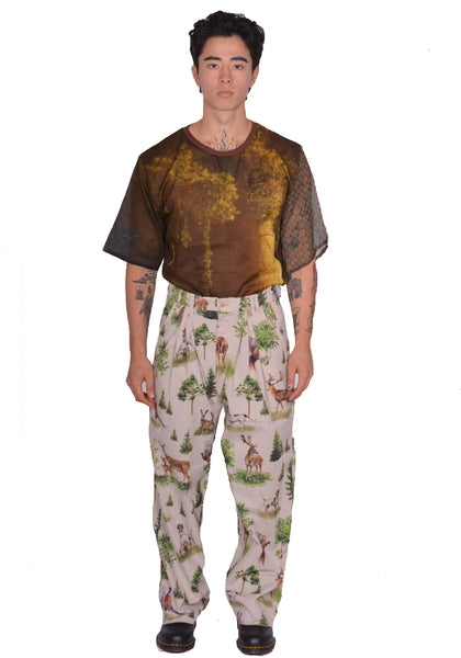 BLESS N°74 ULTRA WIDE PLEATED TROUSERS FOREST ANIMALS SS25 | DOSHABURI Shop