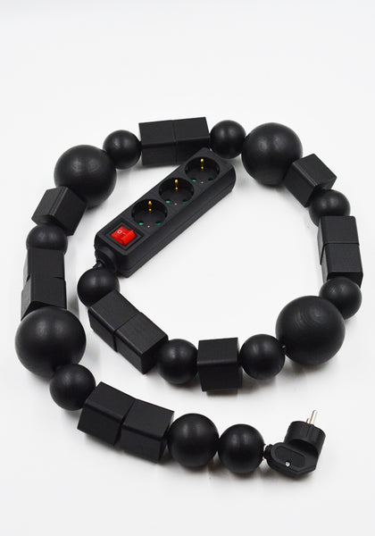 BLESS N°26 DECORATIVE HOME OBJECT CABLE JEWELRY MULTIPLUG 1.4M BLACK | DOSHABURI Shop