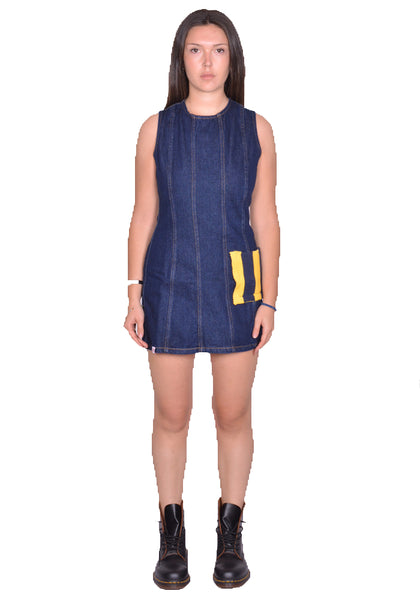 CHARLES JEFFREY LOVERBOY DENIM MINI DRESS BLUE SS25 | DOSHABURI Shop