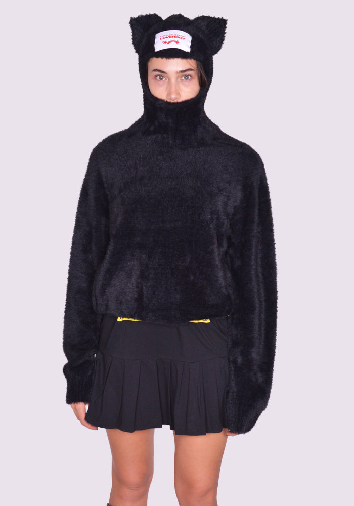 CHARLES JEFFREY LOVERBOY FLUFFY EARS BALACLAVA SWEATER FW24 | DOSHABURI Shop