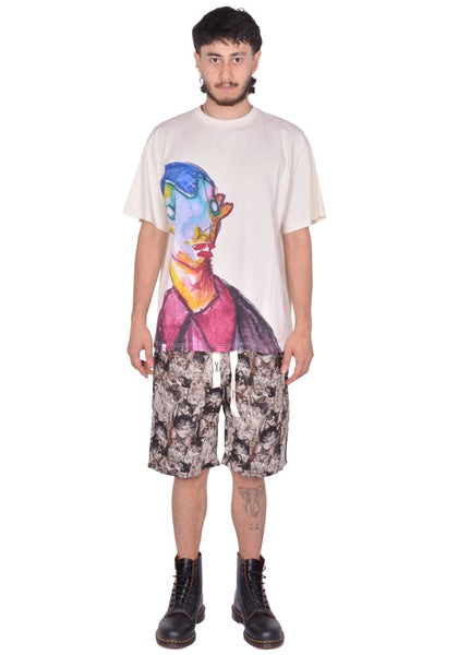 CHARLES JEFFREY LOVERBOY GRAPHIC T SHIRT ECRU FW25 | DOSHABURI Shop