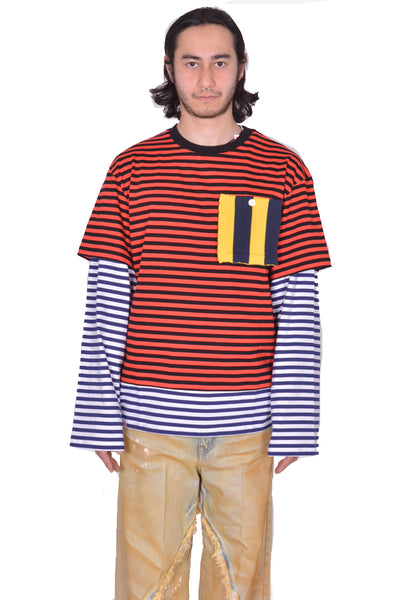 CHARLES JEFFREY LOVERBOY PATCH LONG SLEEVE 2-IN-1 T-SHIRT SS25 | DOSHABURI shop