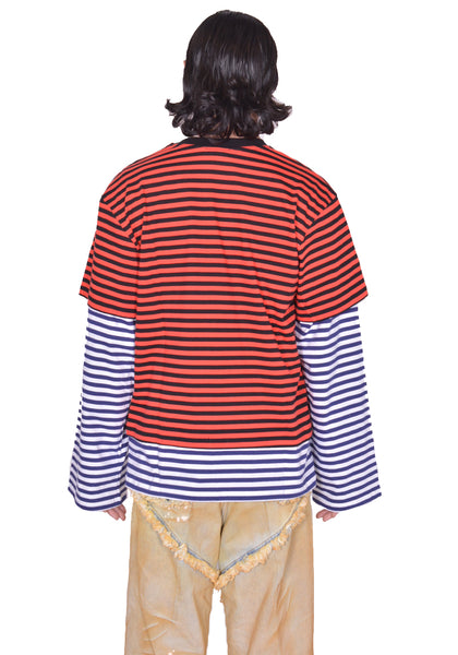 CHARLES JEFFREY LOVERBOY PATCH LONG SLEEVE 2-IN-1 T-SHIRT SS25 | DOSHABURI