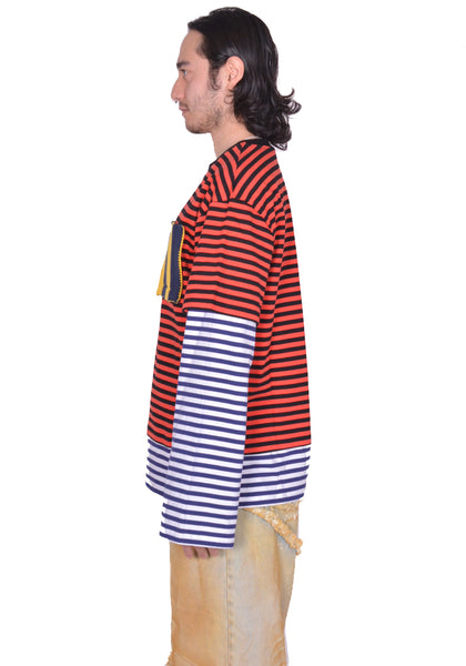 CHARLES JEFFREY LOVERBOY PATCH LONG SLEEVE 2-IN-1 T-SHIRT SS25 | DOSHABURI