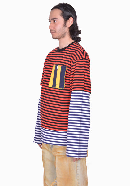 CHARLES JEFFREY LOVERBOY PATCH LONG SLEEVE 2-IN-1 T-SHIRT SS25 | DOSHABURI