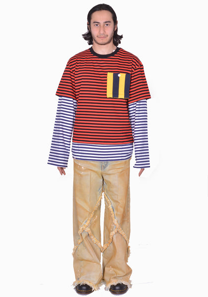 CHARLES JEFFREY LOVERBOY PATCH LONG SLEEVE 2-IN-1 T-SHIRT SS25 | DOSHABURI