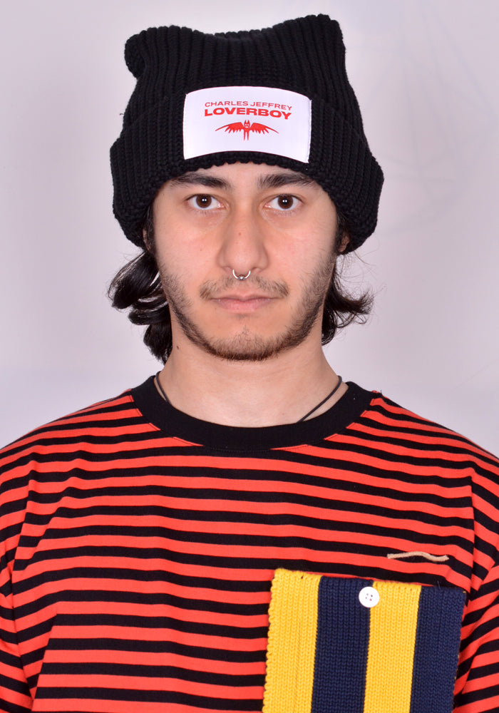 CHARLES JEFFREY LOVERBOY SLOPPY GIUSEPPE BEANIE BLACK SS25 | DOSHABURI Shop