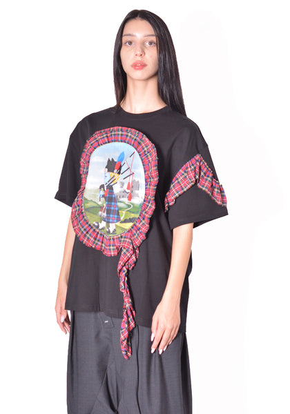 CHARLES JEFFREY LOVERBOY 064101001 UNISEX RUFFLE PATCH TEE BLACK 2026FW | DOSHABURI Shop