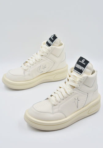 RICK OWENS DRKSHDW X CONVERSE DC02DX343 172R0 TURBOWPN HI-TOP SNEAKERS WHITE