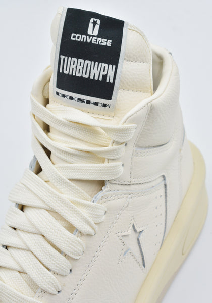 RICK OWENS DRKSHDW X CONVERSE DC02DX343 172R0 TURBOWPN HI-TOP SNEAKERS WHITE