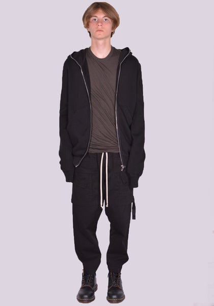 RICK OWENS DRKSHDW DU02D2291 F GIMP ZIP SWEAT HOODIE BLACK FW24 | DOSHABURI Online Shop