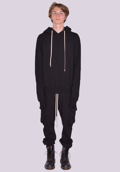 RICK OWENS DRKSHDW GRANBURY SWEAT HOODIE BLACK FW24 | DOSHABURI Online Shop