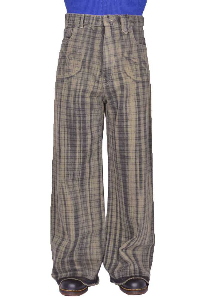 EGONLAB. DN006A BAGGY DENIM PANT TARTAN SS25 | DOSHABURI Online Shop