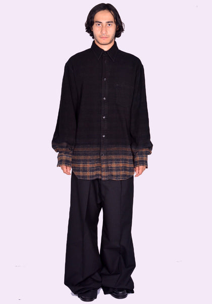 EGONLAB. OVER SHIRT BROWN TARTAN FW24 | DOSHABURI Online Shop