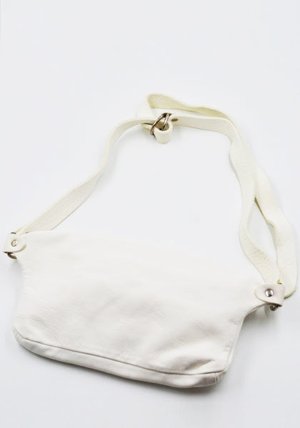 GUIDI BV07 SOFT HORSE FULL GRAIN Leather MEDIUM FANNY BAG WHITE | DOSHABURI Shop