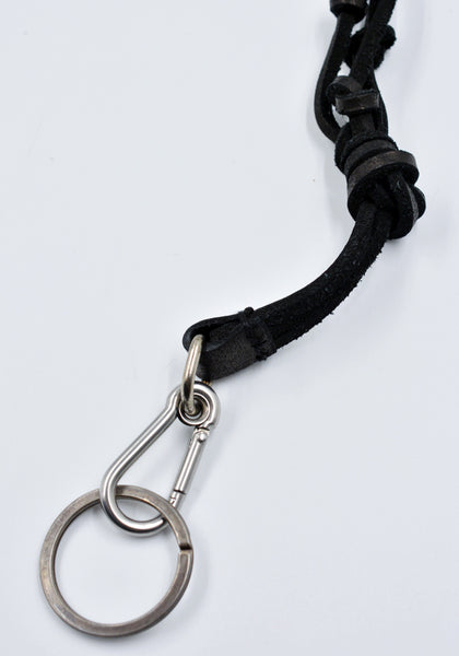 GUIDI CRD00 GROPPONE LEATHER KEY CHAIN BLACK | DOSHABURI Online Shop