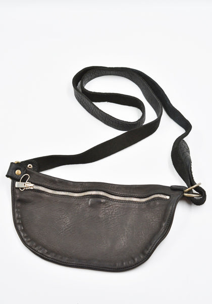 GUIDI Q100 SOFT HORSE FULL GRAIN LEATHER BELT BAG BLACK | DOSHABURI Shop