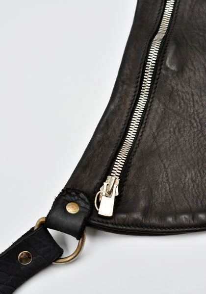 GUIDI Q100 SOFT HORSE FULL GRAIN LEATHER BELT BAG BLACK | DOSHABURI Shop