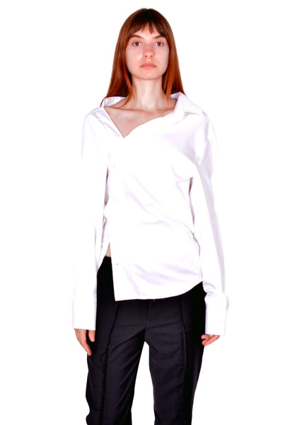 HODAKOVA ASYMMETRIC SHIRT WHITE SS26 | DOSHABURI Online Shop