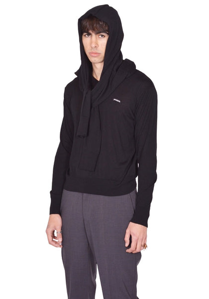 HODAKOVA DOUBLE SLEEVE SWEATER BLACK SS26 | DOSHABURI Shop