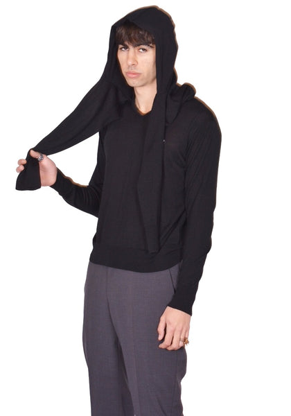 HODAKOVA DOUBLE SLEEVE SWEATER BLACK SS26 | DOSHABURI Shop