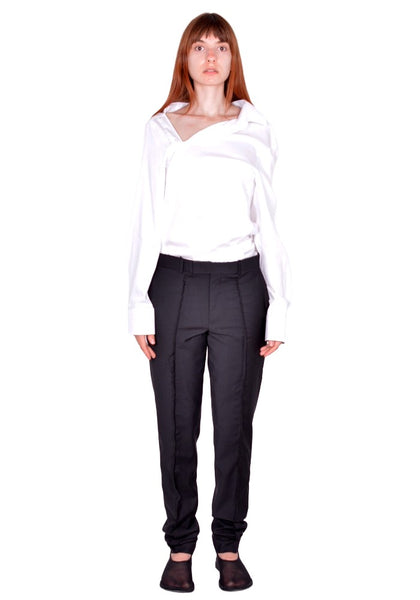 HODAKOVA HORSEHAIR TROUSERS BLACK SS26 | DOSHABURI Online Shop