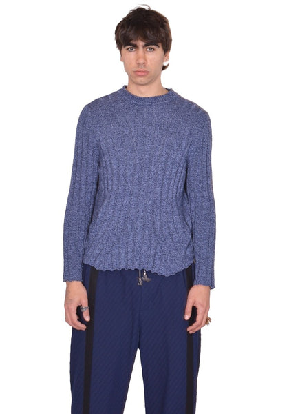 KIKO KOSTADINOV KADA KNIT PULLOVER BLUE MELANGE SS26 | DOSHABURI Shop