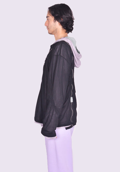 KIKO KOSTADINOV KNOX MESH HOODIE ICY LILAC/BLACK FW24 | DOSHABURI Shop