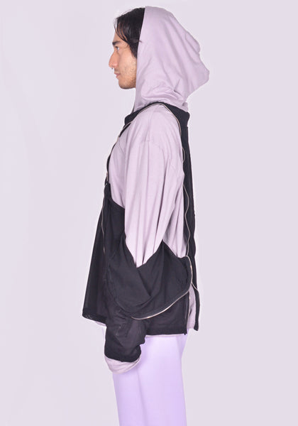 KIKO KOSTADINOV KNOX MESH HOODIE ICY LILAC/BLACK FW24 | DOSHABURI Shop