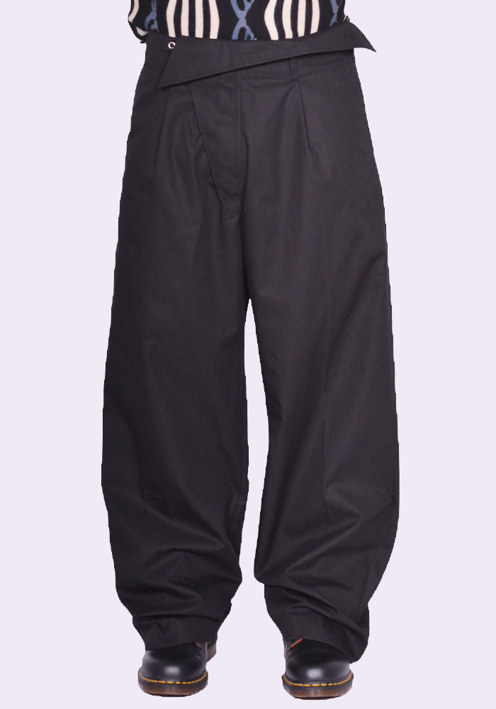 KIKO KOSTADINOV NAVIN WIDE TROUSER BLACK SS25 | DOSHABURI Online Shop