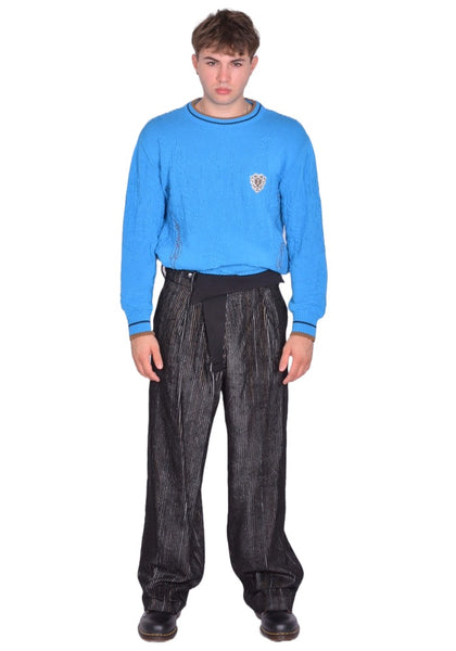 KIKO KOSTADINOV NAVIN WIDE TROUSER MELANGE BLACK/NIGHT BLACK FW25 