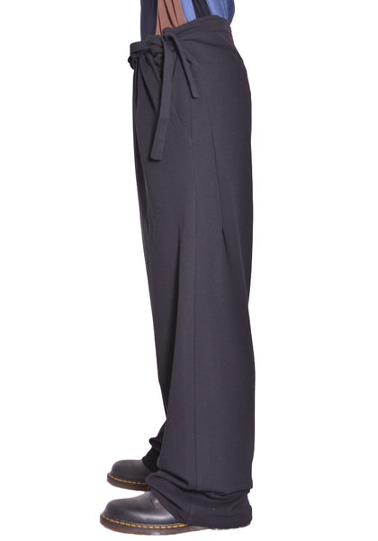 KIKO KOSTADINOV OSCAR WIDE TROUSERS SMOOTH BLACK FW26 | DOSHABURI Shop