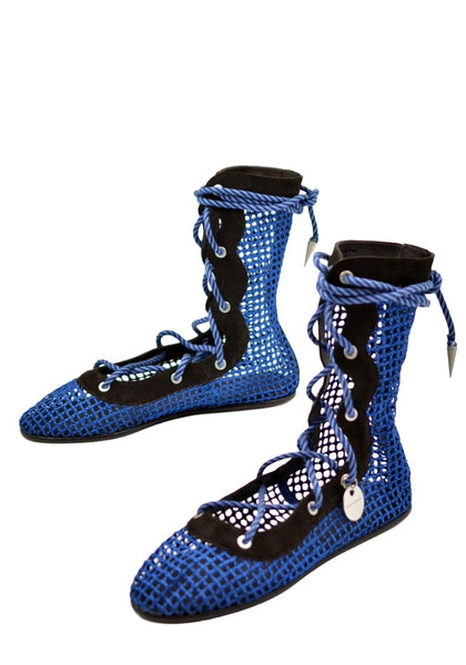 KIKO KOSTADINOV RETICELLA LACE UP BOOT SAPPHIRE SS26 | DOSHABURI Shop