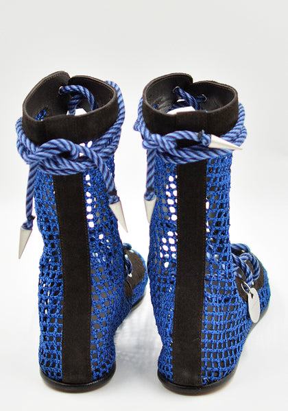 KIKO KOSTADINOV RETICELLA LACE UP BOOT SAPPHIRE SS26 | DOSHABURI Shop
