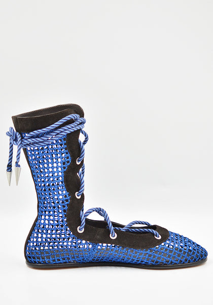 KIKO KOSTADINOV RETICELLA LACE UP BOOT SAPPHIRE SS26 | DOSHABURI Shop