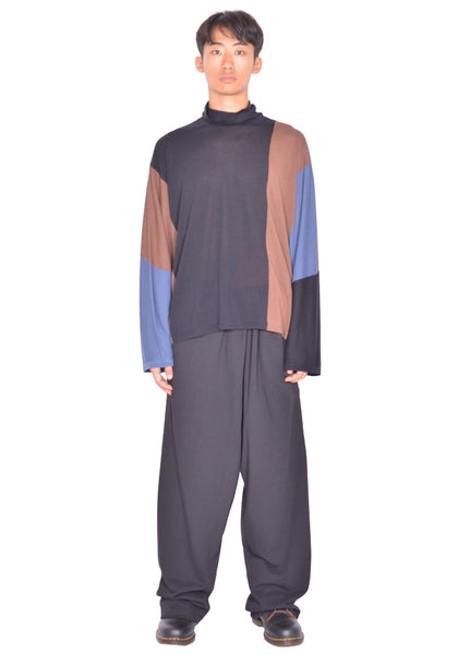KIKO KOSTADINOV SIGO KNIT PULLOVER BROWN/BLACK/PETROL FW26 | DOSHABURI shop