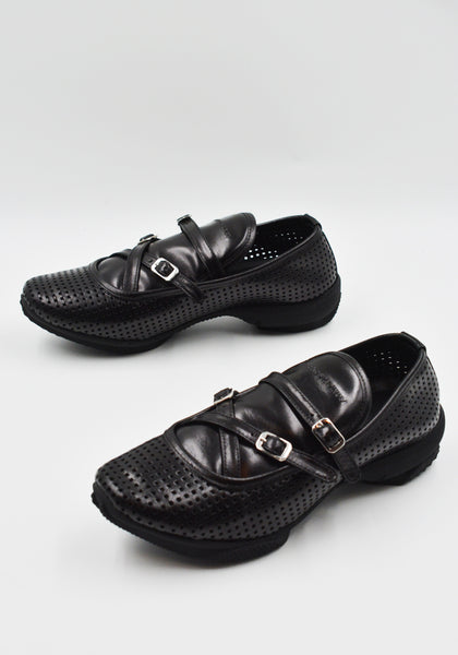 KIKO KOSTADINOV SONIA BUCKLED LOAFER PERFORATED BLACK SS25 | DOSHABURI Shop