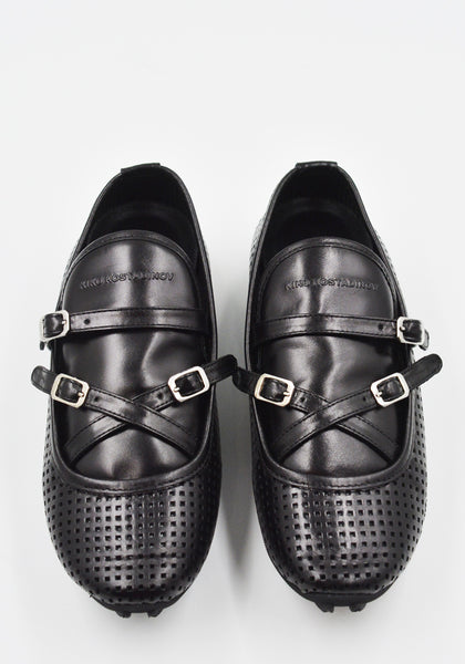 KIKO KOSTADINOV SONIA BUCKLED LOAFER PERFORATED BLACK SS25 | DOSHABURI Shop