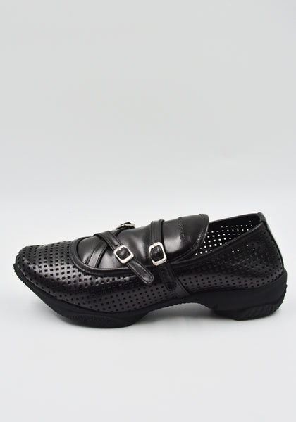 KIKO KOSTADINOV SONIA BUCKLED LOAFER PERFORATED BLACK SS25 | DOSHABURI Shop