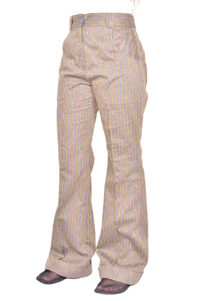 KIKO KOSTADINOV TUNIN FLARED TROUSER CHARCOAL & SUNSHINE STRIPE SS26 | DOSHABURI Online Shop