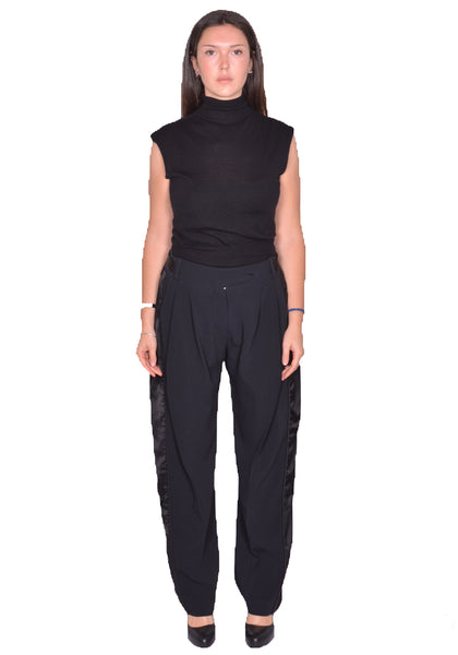 KIKO KOSTADINOV WOMEN CAUDA PLEATED TROUSERS BLACK SS25 | DOSHABURI Shop