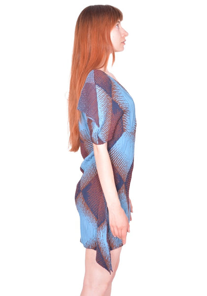 KIKO KOSTADINOV WOMEN IKAT ARGYLE JACQUARD DRESS FAIENCE BLUE SS26 | DOSHABURI Shop