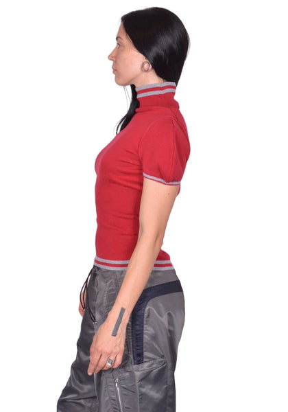 KIKO KOSTADINOV WOMEN SIMONE KNIT TOP CHERRY RED FW25 | DOSHABURI Shop