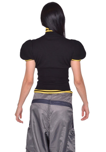 KIKO KOSTADINOV WOMEN SIMONE KNIT TOP INK BLACK FW25 | DOSHABURI Shop