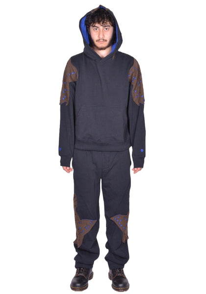 KIKO KOSTADINOV x FOX LAB PERFORATED FLEECE HOODIE BLACK FW25