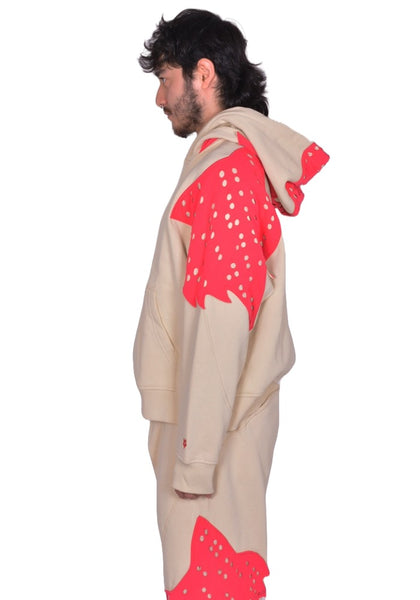 KIKO KOSTADINOV x FOX LAB PERFORATED FLEECE HOODIE NATURAL FW25