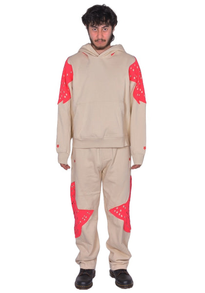 KIKO KOSTADINOV x FOX LAB PERFORATED FLEECE HOODIE NATURAL FW25