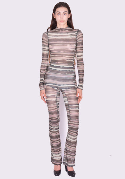 KNWLS HALCYON TOP BLEACH STRIPES FW24 | DOSHABURI Online Shop